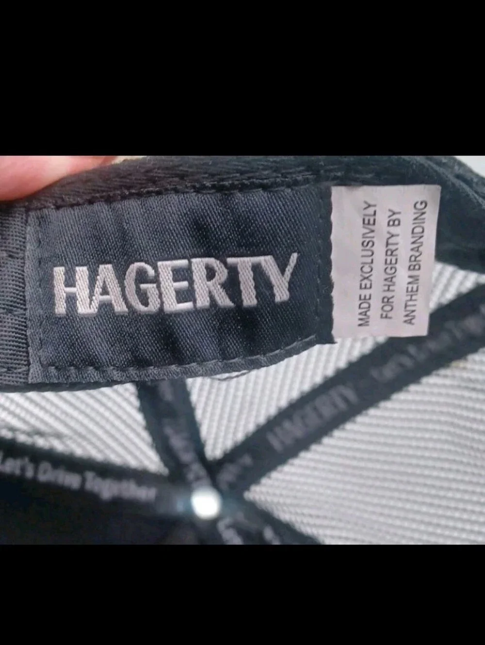 Hagerty Black Shift Happens Automotive Hat Cap Mens Snapback Mesh Panel Trucker